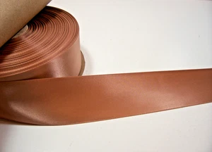 Pecan Brown Double Face Satin Ribbon 1 1/2" wide x 10 yards Schiff Brand B60 - Picture 1 of 5
