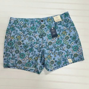 St. John's Bay Mid Rise Shorts Women’s 14 Blue Folk Floral 5" Inseam Short NWT - Picture 1 of 13