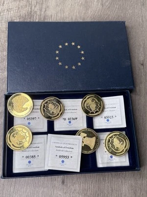 2014  Symbols of Freedmom 6 Commemorative Cu, LAYERED in 24K Gold Coins - Image 1 of 4