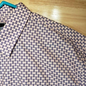 Camisa Lost Puzzled SS Tejida XL Abotonada Nueva Con Etiquetas Púrpura Geométrica - Imagen 1 de 8