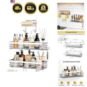 Carrito de Ducha Jabonera Soporte Organizador Acero Inoxidable Baño Cocina Pared... - Imagen 1 de 8
