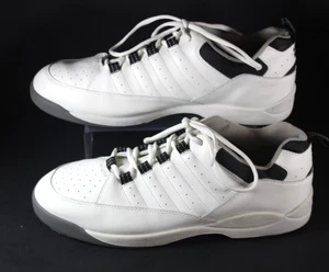 Men's Size 12 White & Black Brunswick Bowling Shoes With Carrying Bag - Picture 1 of 9