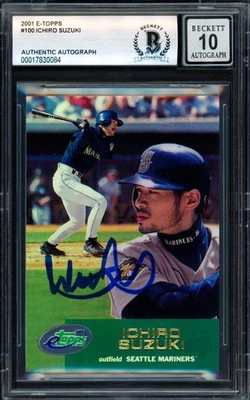 Ichiro Suzuki Signed 2001 Topps eTopps RC 100 Mariners Sig 10 Beckett #17830084 - Image 1 of 2