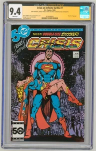 Crisis on Infinite Earths 7 CGC JSA SS 9.4 SIGNED X3 Marv Wolfman George Perez + - Picture 1 of 2