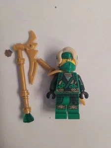 LEGO NINJAGO Lloyd Minifigure Crystalized Green Ninja w/Weapon - Picture 1 of 2