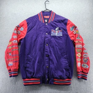 Super Bowl Hat Jacket Mens XL Purple Red NFL Football Commemorative LVIII Logos - Picture 1 of 18
