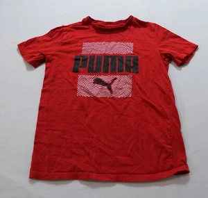 Puma Boy's Crewneck Logo Short Sleeve T-Shirt BL1 Red Size 10-12 (Medium) - Picture 1 of 4