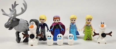 Lego Frozen Minifigure Lot Anna Elsa Sven Olaf Kristoff Snowgie Foto 1 de 4