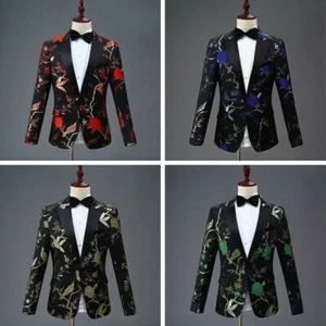Men Embroidered Suit Peak Lapel Blazer Wedding Chinese Jacket Trousers Pants SPW - Picture 1 of 16