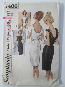 Vintage SIMPLICITY # 5486 Pattern for One-Piece Dress  Miss Size 12- Bust 32 - Picture 1 of 2