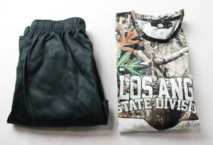 369 Los Angeles Men's Camo Layered Long Sleeve & Sweatpants Set CA4 Multi Small - Picture 1 of 10