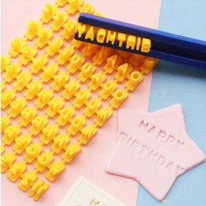 Alphabet Letter Number Set Biscuit Cookie Fondant Press Stamp Embosser Mould - Picture 1 of 6