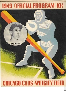 1949 Chicago Cubs program Wrigley Field vs New York Yankees Cal McLish + 2 cards - Picture 1 of 11