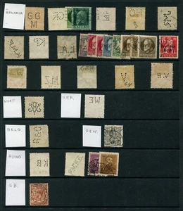 Estampillas Perfin de todo el mundo, lote de 50 - Imagen 1 de 2
