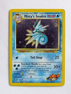 Prerelease Misty's Seadra 9/132 Gym Heroes Holo Rare  Pokemon Card ☆See Pics☆