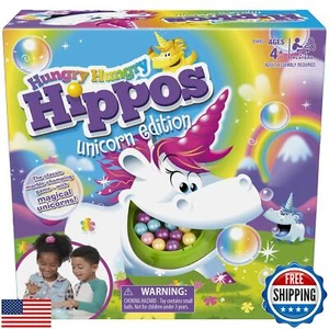 Hasbro Gaming Hungry Hippos Unicorn Edition Pre-School Board Game for Kids Ag - Picture 1 of 5
