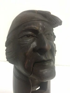 ANTIQUE BLACK FOREST SWISS WOOD CARVED MAN / TASSEL NUTCRACKER - Picture 1 of 4