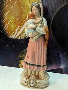 "Estatuilla de madre e hijo italiana de porcelana Capodimonte 13"" estatua vintage" - Imagen 1 de 16