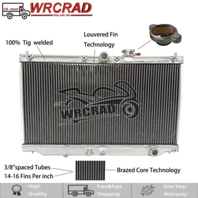 Radiador Fit 92-96 1994 1995 Honda Prelude BB2/90-93 1991 ACUERDO automático aluminio Foto 1 de 4