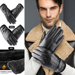 American Bear's Men Classic 100% Synthetic Leather Winter Gloves 