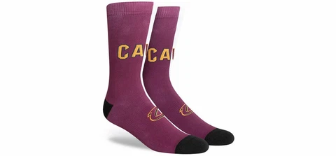 Cleveland Cavaliers NBA Mens Large Socks Fits 6-12 PKWY Split Crew Navy Wine Cover