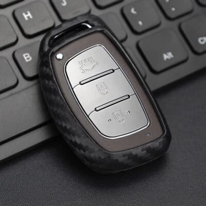 Funda protectora media llave inteligente llave inteligente de fibra de carbono para Hyundai 2015-2022 - Imagen 1 de 12