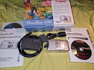 Canon PowerShot S50 5MP Digitalkamera - Silber defekt - Bild 1 von 6