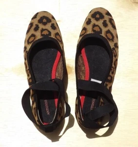 Size 6.5M Antonio Melani Brennlee-A Leopard Print Knit Elastic Ankle Flats, Tan  - Picture 1 of 10