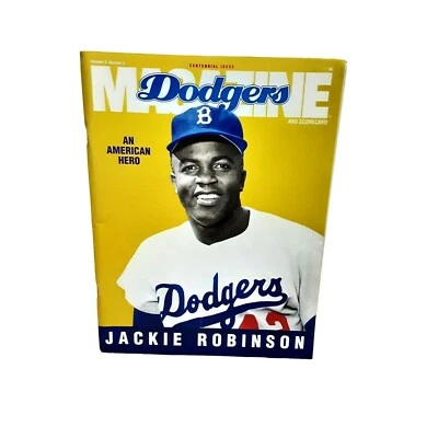 1990 Los Angeles Dodgers Padres Scorecard Magazine Jackie Robinson - Image 1 of 3