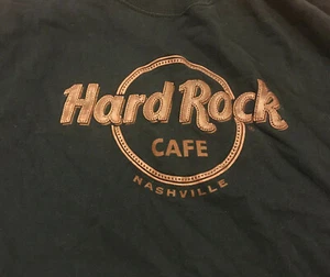 T-shirt HARD ROCK CAFE Nashville - lettere PELLE - taglia large - maglietta nera - Foto 1 di 4