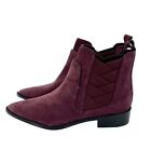 Rebecca Minkoff Jacy Suede Leather Burgundy Pointed Toe Ankle Boots 7 New Sh34