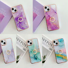 Ring Marble Pattern Back Case Phone Case Cover for iPhone 14 15 Pro Max 