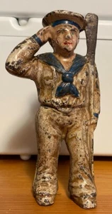 Gusseisen grüßender Matrose, Münzbank Maritim 5,5" hoch (ee) - Bild 1 von 6
