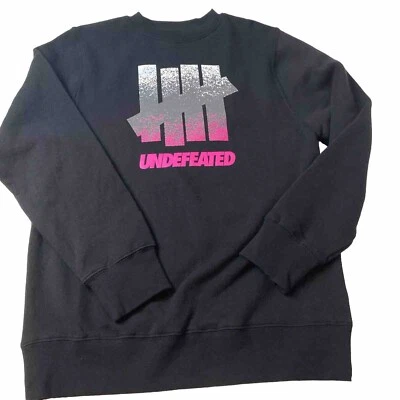 Undefeated UNDFTD Icon Crewneck Sweatshirt Sz M Pullover Sweater Top Fleece Blk - Image 1 of 4