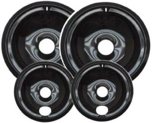 Range Stove Drip Pans Porcelain Burner Bowls 4pc Set (2x6" & 2x8") USA - Picture 1 of 3