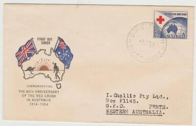 Australia 1954  FDC  Red Cross issue   good condition - Image 1 of 2