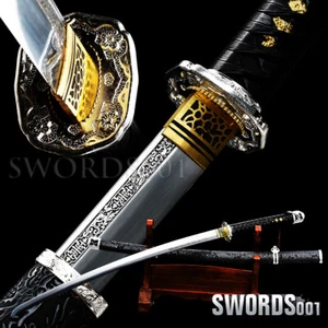 40''Silver Dragon 98 Type Military Saber T10 Steel Japanese Samurai Katana Sword - Picture 1 of 12