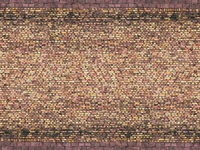 NOCH 56605 Spur H0 3D-Kartonplatte “Ziegel” gelb-bunt, 25 x 12,5 cm