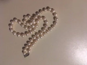 authentic hand made japanese pearl necklaces WHITE, PINK,   FREE SHIPPING - Picture 1 of 2