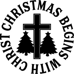 Christmas Begins With Christ Religious Vinyl Decal Sticker for Car/Window/Wall - Picture 1 of 2