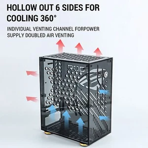 Black Portable Small Computer Case Plexiglass Shell Compact PC Case Desktop Hot - Picture 1 of 12