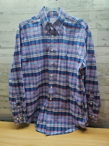 BROOKS BROTHERS 346 PLAID DRESS SHIRT - SIZE MEDIUM - MULTICOLOR - LAMB LOGO - Picture 1 of 4