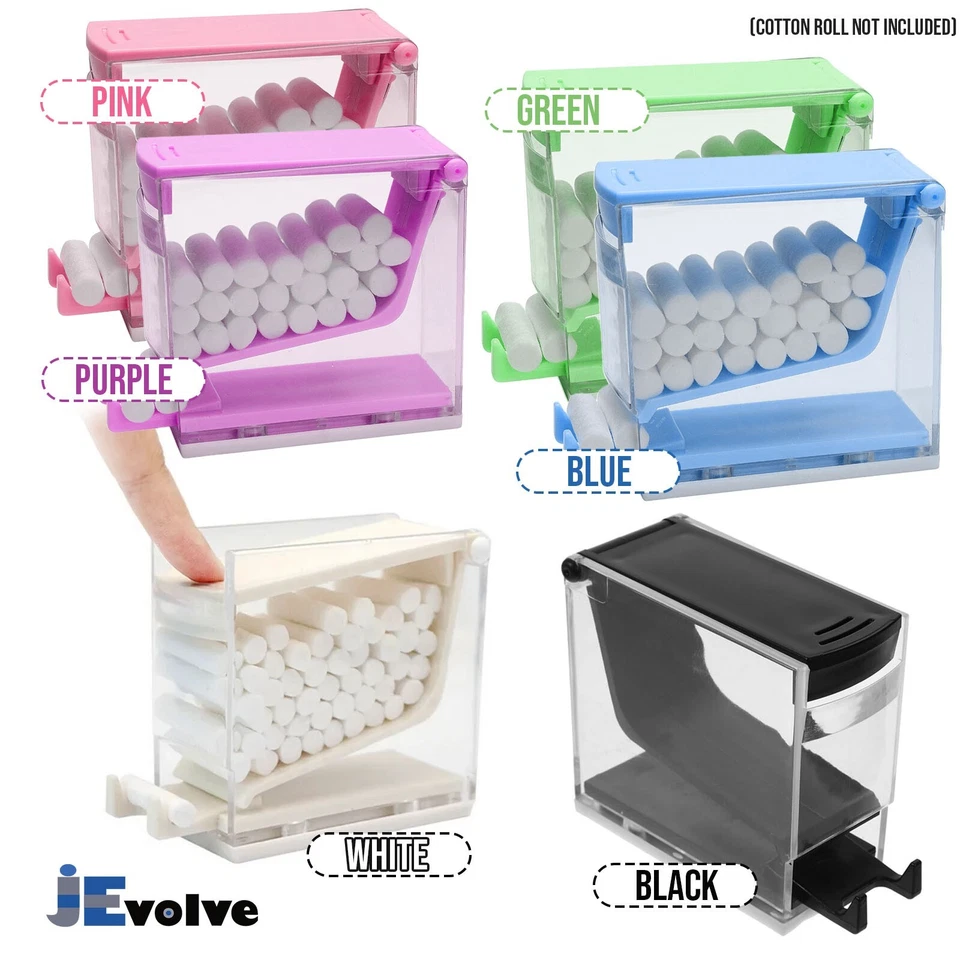 JEVOLVE Cotton Roll Dispenser Dental Press Type Cotton Rolls Holder Hygienic Divider