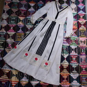 Vintage 1970s Victor Costa Bohemian Cotton Maxi Dress - Picture 1 of 12