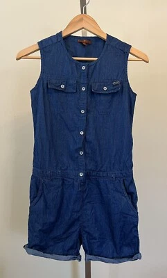 Romper 7 For All Mankind Girls tamanho XL azul cambraia - Imagem 1 de 4