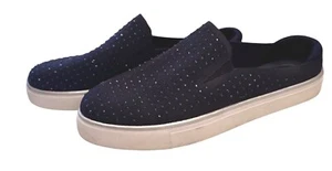 Kenneth Cole Reaction Bonnie Size 7.5 EU 38 Mule Navy Stretch Fabric Embellished - Picture 1 of 10