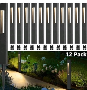 SUNVIE 12 Pack LED Landscape Lights For Pathway Garden 3000K Aluminum Yard - Picture 1 of 8