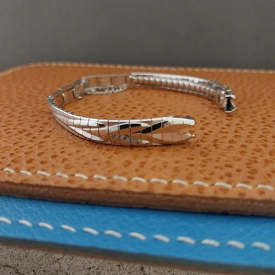 Correa de reloj clásica vintage de los años 60 JB Champion llena de oro blanco para dama sin usar Foto 1 de 4