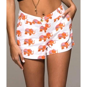 Macbeth White & Orange Elephant Shorts Size XS - Picture 1 of 12