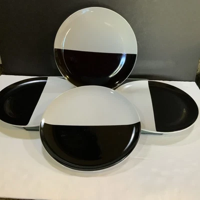 Juego de 4 platos de cena Ikea blanco y negro Yin y Yang Tickar #75 Foto 1 de 4